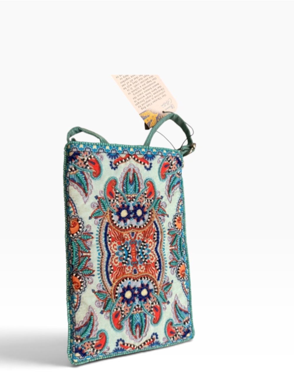 Mary Frances Mint Green Embroidered Paisley Crossbody